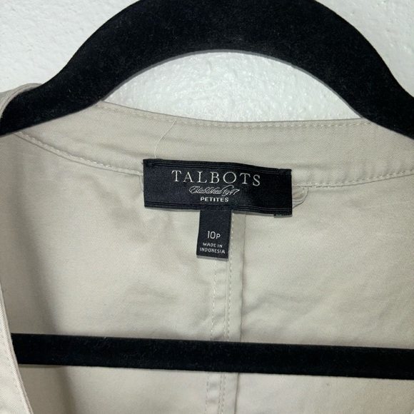 NEW Talbots Tan Ruffle Jacket/Blazer 3/4 Sleeves Size10P Petite EUC - Picture 4 of 5